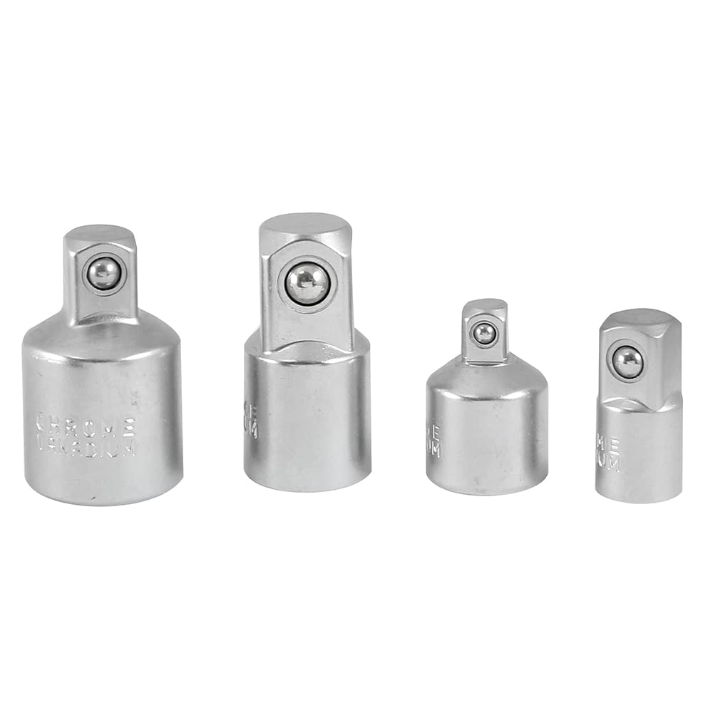 Dekton 4-Piece Socket Adaptor Set | Premium Hardened Chrome Vanadium for Extra Strength | Versatile Adaptor Set for Professional and DIY Use | Compatible with Multiple Socket Sizes