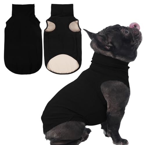 IECOii Small Dog Sweater,Stretch Fleece Vest - Black, Medium,Warm Pullover for Winter Spring Fall, Soft & Lightweight Dog Sweatshirt Indoor Outdoor Cl