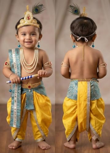 Image of Krishna Dress for Baby Boy Kids Janmashtami Costume