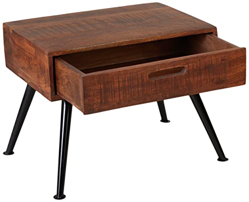 Image of Amazon Brand - Solimo Albireo Durable Bedside Table, with 1 Drawer (Acacia Wood with Natural Finish)