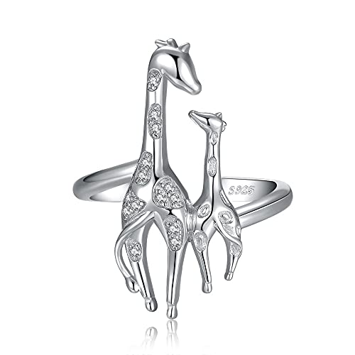 Bague femme ajustable fini les erreurs de taille bague girafe argent S925