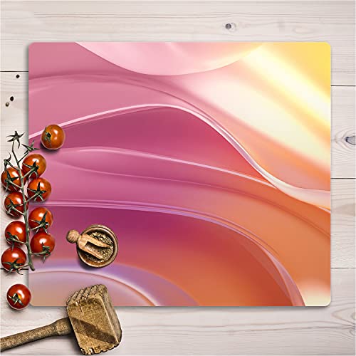 Planche à découper en verre trempé 60x52 cm motif vagues pour plaques à induction