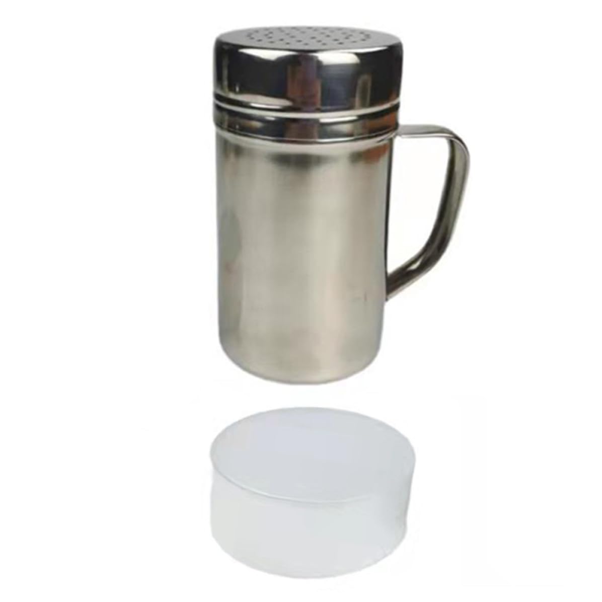 Recipientes para condimentos de acero inoxidable con asa y diseño elegante