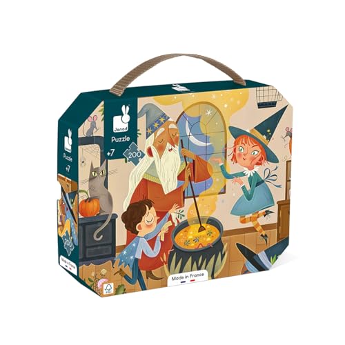 Janod - Puzzle Magie - 200-teiliges Puzzle aus FSC-Pappe - Fördert Geduld und Konzentration Kinderpuzzle ab 7 Jahre, J02548