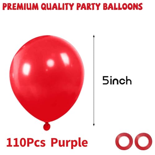 Image of Red Balloons 110Pcs 5 Inch Small Latex Party Balloons, Mini Thick Birthday Balloons for Wedding Baby Shower Decorations.