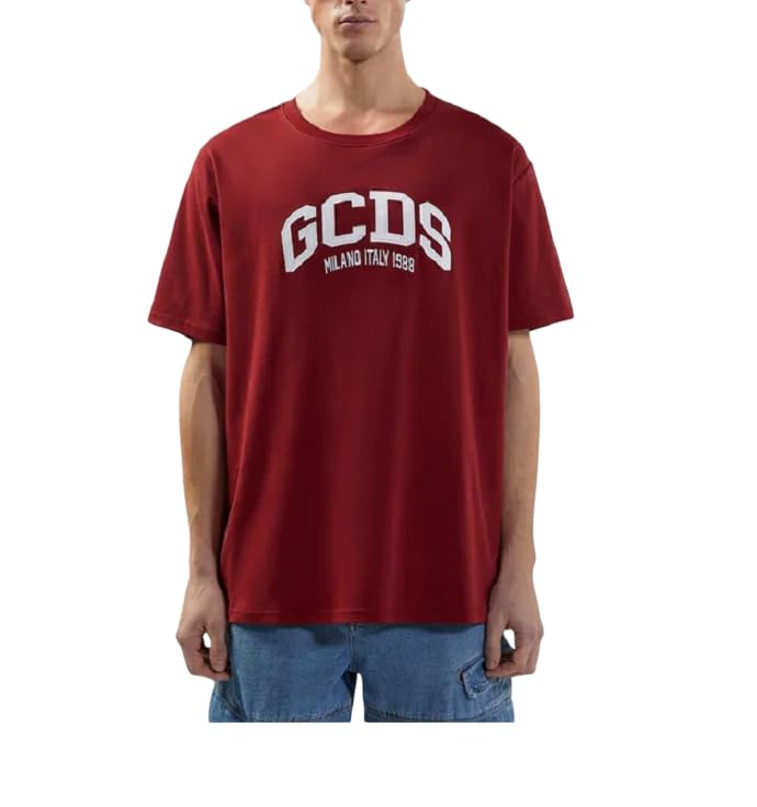 T-shirt GCDS bordeaux XL parfait pour un style urbain quotidien décontracté