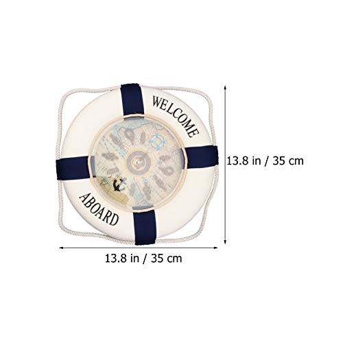 Winomo Blue Wall Clock Nautical Wall Clock Mediterranean Style Buoy Wall Clock Ocean Style Wall Hanging Clock Decoration Ornament For Office Kitchen Bedroom Living Room Blue Blue Home Decor #TOP6