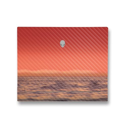 Image of MightySkins Carbon Fiber Skin Compatible with Alienware X14 R2 (2023) Full Wrap Kit - Red Horizon | Protective, Durable Textured Carbon Fiber Finish | Easy to Apply & Change Styles | Made in The USA
