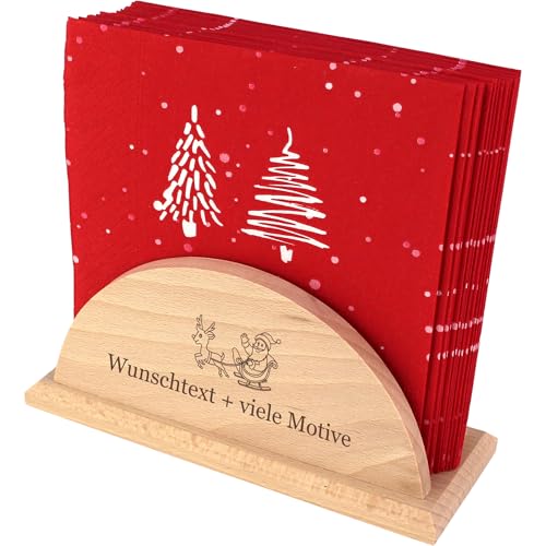 Serviettenhalter Weihnachten mit individueller Sprüche Gravur -...
