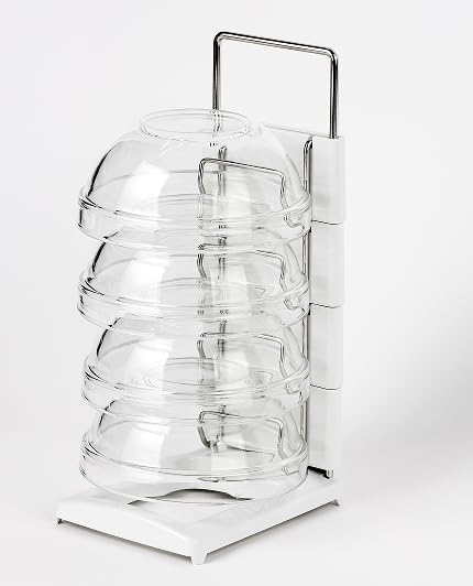 Toski ボウルラック 積み重ね可能 ボウル収納スタンド 通気性 食器収納 ホワイト