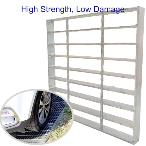 Image of Galvanized Steel Drain Grate, Driveway Channel Cover 10x10 in