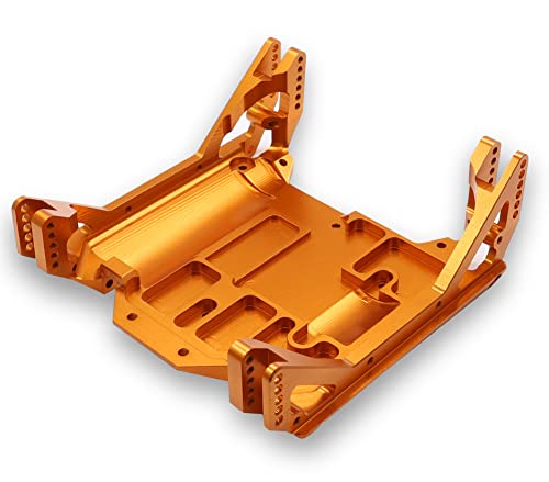 Image of TREAL Ryft Skid Plate Aluminum 7075 CNC Machined, Center Skid Board Compatible with Axial Ryft RBX10 Upgrades Ryft RBX10 Chassis Skid Plate AXI231025 (Orange)