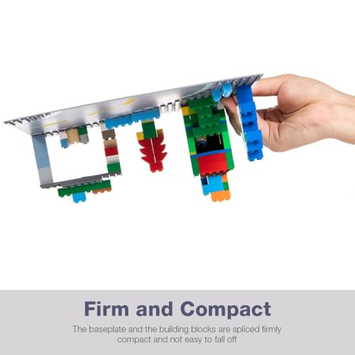 Image of Lekebaby 16 Pack 10 inch x 10 inch City Street Baseplates, 4 Curve / 4 T-Junction / 4 Straight / 4 Junction, Grey, HO Scale, Compatible with Major Brands