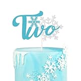 冬の雪の結晶 2つのケーキトッパー、Winter Onederland 2歳の誕生日ケーキデコレーション アナと雪の女王 2nd Party デコレーション