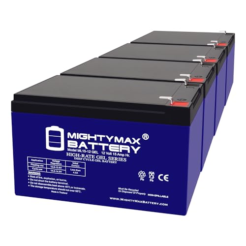 12V 15AH Gel F2 Replacement Battery Compatible with Pride Mobility BATLIQ1013-4 Pack