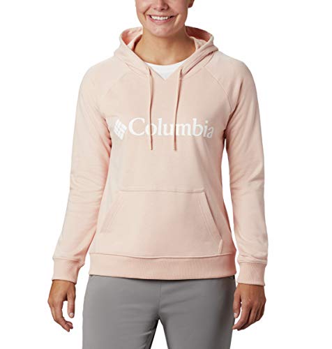 Columbia Women's Logo French Terry Hoodie, Peach Cloud, 3X
