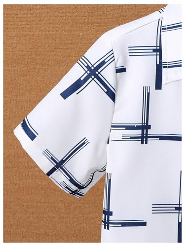 Image of VIPWOLF Boy's 2 Piece Outfits Graphic Short Sleeve Button Down Shirt and Elastic Waist Jogger Pants