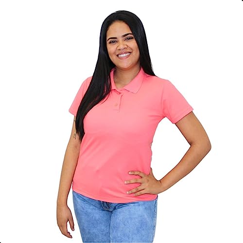 Kit 3 Camisas Polo Femininas Camiseta Gola Polo Piquet uniforme lisa básica Coloridas (as2, alpha, l