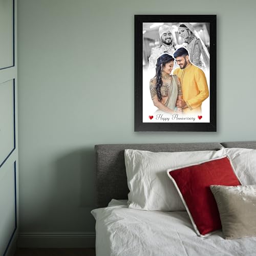 Image of Shrikant Art Personalized Anniversary Photo Frame | Custom Couple Frame with Name & Photo | Romantic Gift for Husband Wife | Wedding Memory Frame with Message