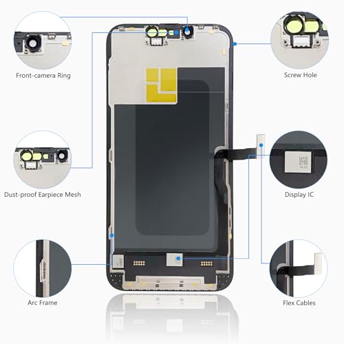for iPhone 13 Pro Screen Replacement 6.1 Inch, Diykitpl 3D Touch LCD Display for A2483, A2636, A2638, A2639, A2640, with Repair Tools Kit+ Waterproof Frame Adhesive Sticker+Screen Tempered Protector by Diykitpl - Image 2