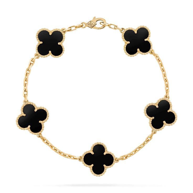 StacknSupply Black and Gold Van cleef/Clover Chain Bracelet for Women and Girls, Stainless Steel, Anti Tarnish and Hypoallergenic, Classy, Trendy, Casual, Stackable wear. (B0CY6SSFSK) Amazon Price History, Amazon Price Tracker