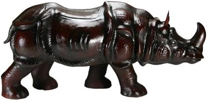 Gurman LA LA-1331 1518IN Leather Covered Rhino Standing Figurine, 15-Inch, Light Brown