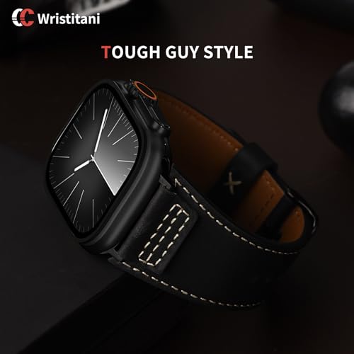 Image of Wristitani Genuine Leather Strap Compatible With Apple Watch