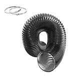 Flexible 6-Inch Aluminum Ducting, Dryer Vent Hose, Heavy-Duty Three-Layer Protection, 8-Feet Long for Heating Cooling Ventilation and Exhaust, Black
