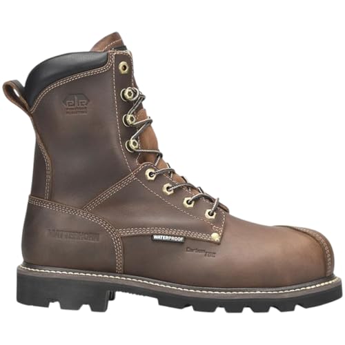 MATTERHORN Men’s Corvus 8” Waterproof Comp Toe Puncture Resisting Work Boot, Durable Leather, Slip-Resistant Sole, EH Rated2