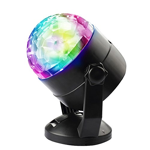 Lampe de Scène Boule à Facette Disco RGB Balle Eclairage dAmbiance Lumineuse pour Fête Soirée Bal DJ Anniversaire Bar Spectacle - Mini Projecteur Spot Lumière Festive - Besmall