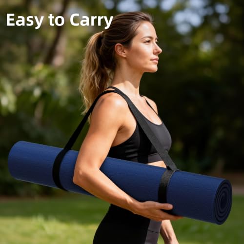Image of HAHE Extra Wide Yoga Mat, 72 inchx40 inchx0.4 inchThick, Large Exercise Mats
