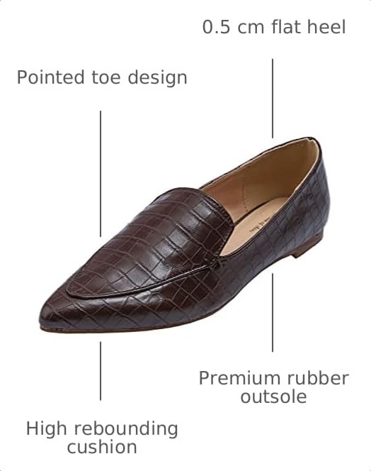 Image of FEVERSOLE Women's Loafer Flat Pointed Fashion Slip On Comfort Driving Office Shoes