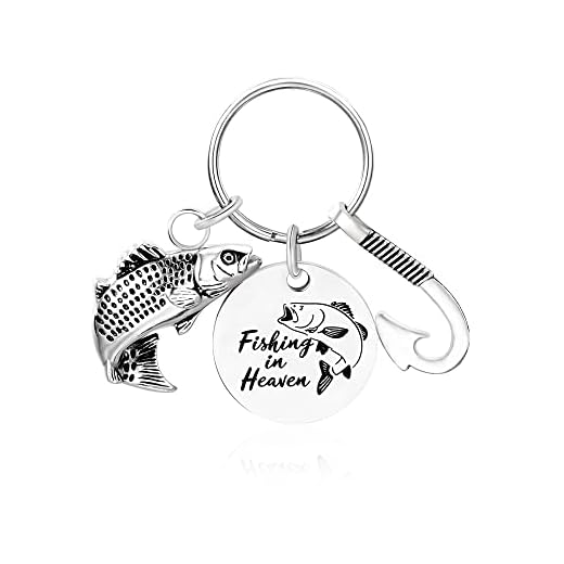 Fishing in Heaven Cremation Urn Keychain Fish Memory Key Tag -Fish Urn Memorial Keychain-Ashes Keychain Cremation Jewelry (Fishing in Heaven Keychain)
