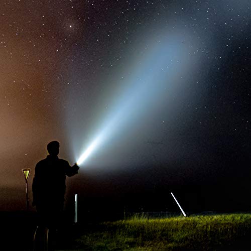 AF-WAN Linterna recargable superbrillante, potente luz de búsqueda LED de 6000 lúmenes, linterna LED portátil, foco de alta potencia, linterna de búsqueda de mano, impermeable, para camping (dorado)