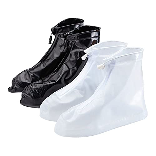 LUMoony 2Pcs Silicone Non Slip Shoe Covers Waterproof Sand Control Non-Slip Shoes Cover Reusable Silicone Shoe Covers with Zippers for Cycling Outdoor Camping Fishing Garden Travel Women Men Kids