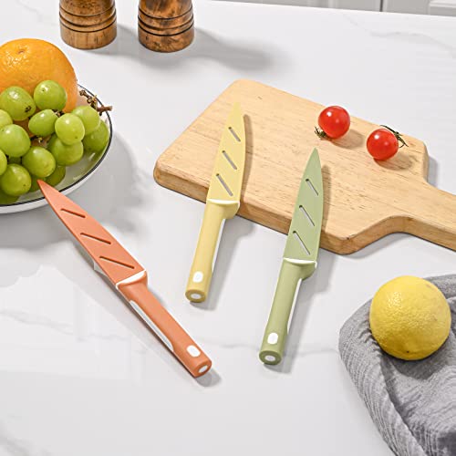 Cokuma Paring Knives With Sheath, 6Pcs Paring Knife (3Pcs Pairing Knife & 3Pcs Knife Sheath), German Steel Paring Knife Set, Fruit And Vegetable Knife For Both Home & Restaurant #TOP5