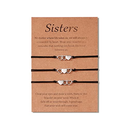 YELUWA Amor Hueco Pinky Promise Pulsera de Coincidencia de Distancia Madre e Hija Hermanas Novio Novia Mejor Amigo Pareja Familia Pulsera de Hecha a Mano Regalo