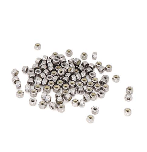 Image of 100pcs 10-24 Nylock Self Lock Nuts Nylon Inserted 304 Stainless Steel, #10-24 Locking Nuts, #10 Lock Hex Nuts for Furniture, Repairing Jobs