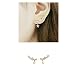 Produktbild Uteruik Damen Ohrstecker, koreanischer Stil, glänzende Kristalle, Strasssteine, kleine Sterne, goldfarben, 1 Paar