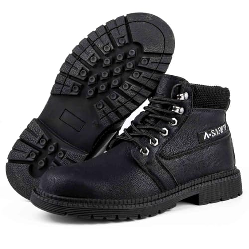 Calzado De Seguridad Laboral For Hombre, Calzado De Trabajo Resistente A Impactos Y Perforaciones, Calzado De Protección Antideslizante Y Resistente Al Desgaste, Botas Ligeras.(Black,37 EU)