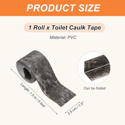 Image of PATIKIL Caulk Tape Waterproof Self Adhesive, PVC Toilet Caulking Sealant Strip Bathtub Caulk Sealing Strip Tape for Bathroom Kitchen Countertop, Ink Painting (1.5 Inch x 5 Ft)