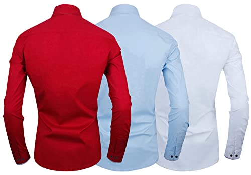 Image of Zombom Men's Combo Regular Fit Cotton Blend Full Sleeve Casual Shirts Pack of 3