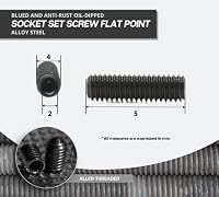 DOJA Industrial | Gewindestifte Madenschrauben | M4 x 5 mm | PACK 25 | Schrauben ohne Kopf | Madenschraube Hex Grub Sechskant | Gewindestift Einschraubmutter | Tuergriff mit Innensechskant – Ansicht 4