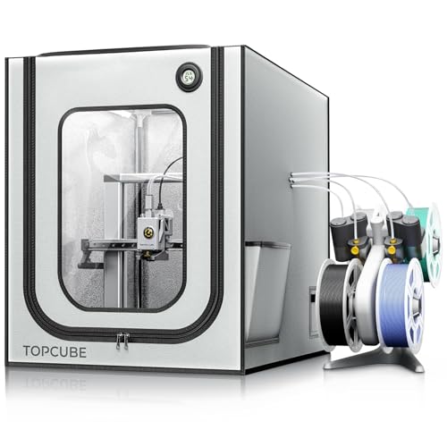 TOPCUBE 3D Printer Enclosure for Bambu Lab A1, Upgraded Large Size Enclosure with LED Light, Fireproof Waterproof Dustproof Noise Reduction Constant Temperature 3D Printer Cover, 540x600x670MM