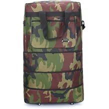Expandable Rolling Wheeled Duffle Bag Spinner Suitcase Foldable Luggage, 30" Duffel Travel Bags Large Capacity, Waterproof Lightweight Traveling Oxford Suitcase for Men Women,Army Camo