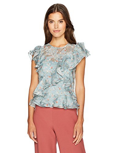 Preisvergleich Produktbild Rebecca Taylor Serra Damen Organza Top ärmellos - Grün - 38