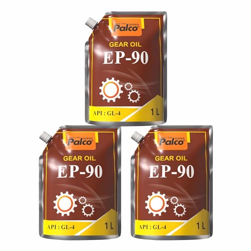 Image of PALCO EP-90 Gear Oil 1 Litre Pouch (Pack of 3) API GL-4 High Performance Extreme Pressure Lubricant for Smooth Gear Shifting Long Drain Interval Thermal Stability Gear Protection for Bevel Gear System