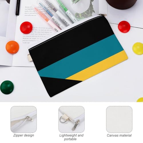 Flag Of The Bahamas Zipper Style Coin Purse, Large Capacity, Portable And Fashionable Wallet3