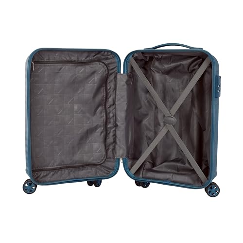 Image of Kamiliant by American Tourister Rock-Lite Small 55 Cm Cabin Hard Sided Trolley Bag for Men & Women, Suitcase 35L for Travel with 3 Digit Combination Lock - Deep Ocean