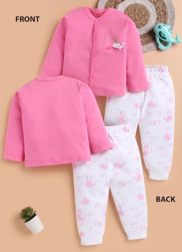 Image of LuvLap Baby Boys & Girls Regular Fit 100% Cotton Half Sleeves Jhabla & Shorts Set Pack of 2